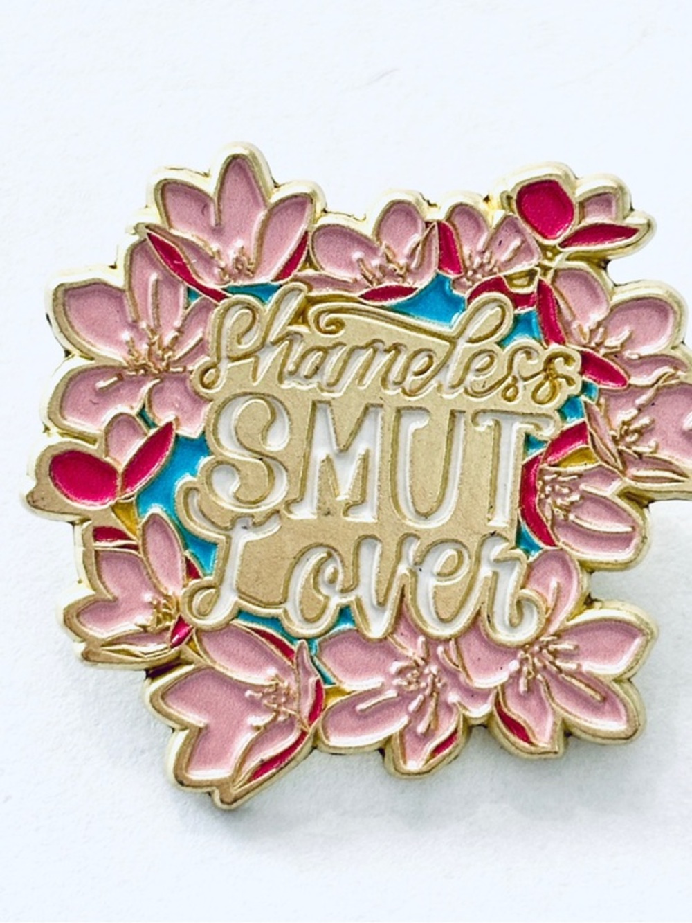 Shameless SMUT Lover Floral Enamel Pin, NWT